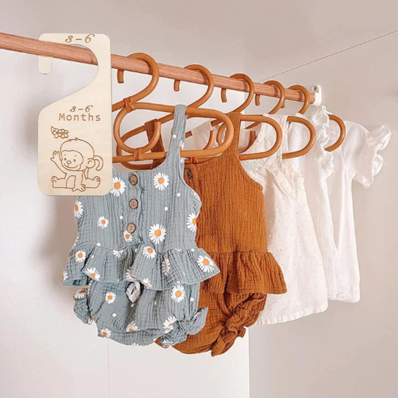 7 Pcs Newborn Baby Closet Size Wooden Closet Organizers