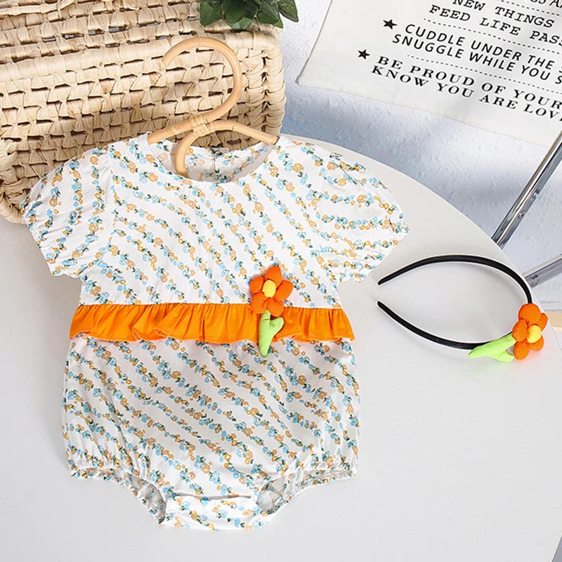 Flower Printed Toddler Baby Girls Sister Dress Summer