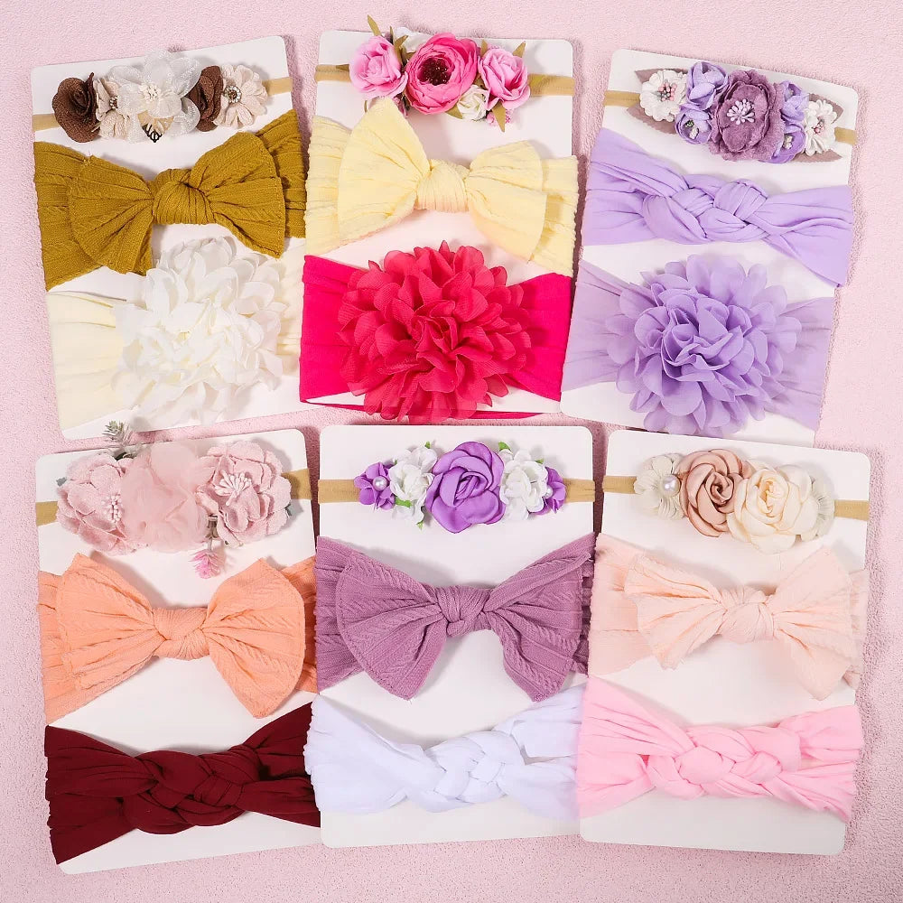 3/4/5pcs Artificial Flower Headband Set Hair Accessories