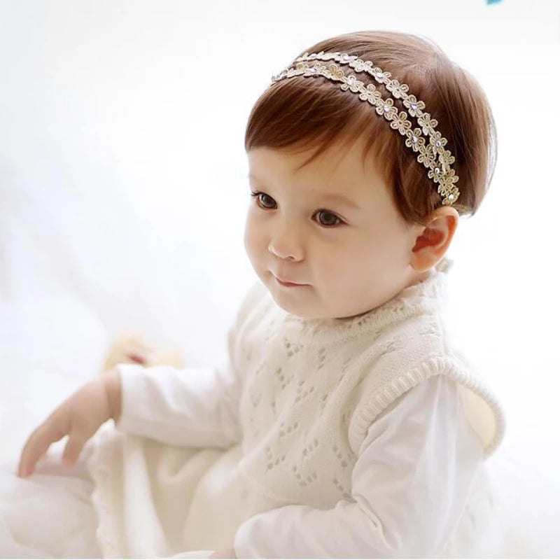 Princess Flower Decor Elastic Hair Bands for Newborns Accessories