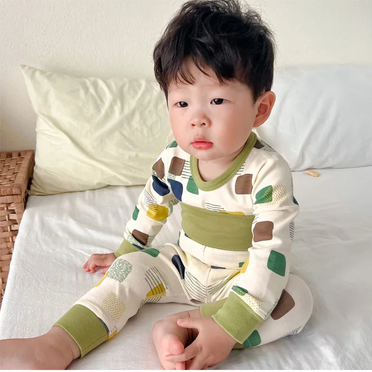 100% Cotton Autumn Winter Clothing Baby Thermal Underwear