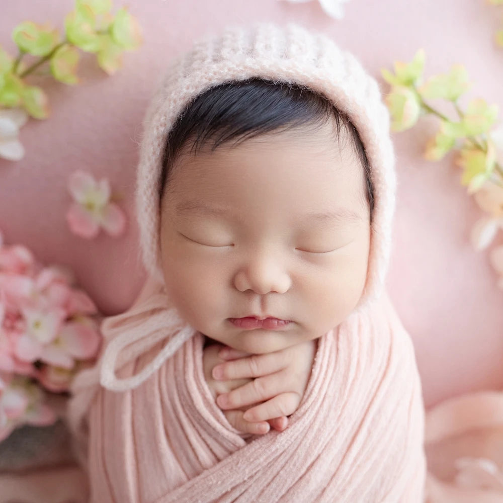 Pink Baby Wrap Newborn Photography Props Knitted Newborn Wraps