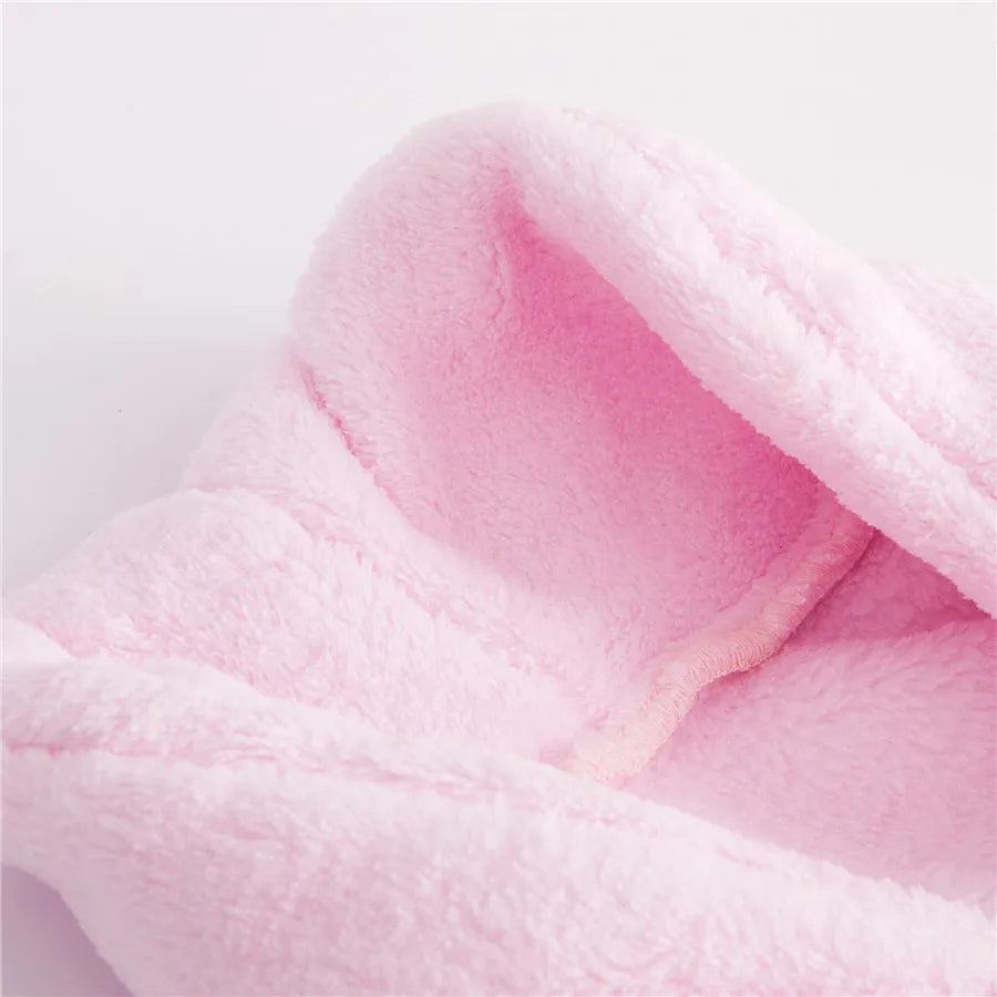 5Pcs Newborn Set Pink White Bathrobes