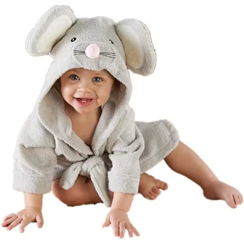 Baby Boy Bathrobe Hooded Towels Bath Towel