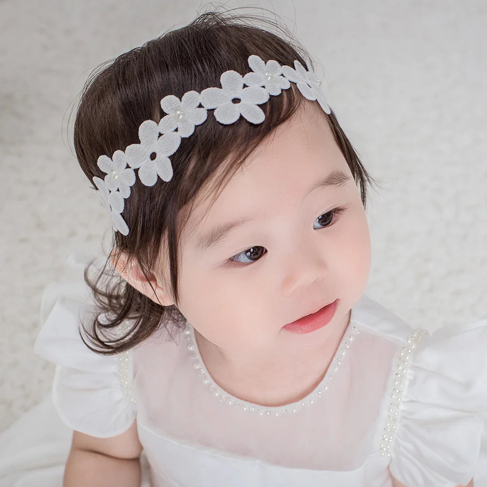 Princess Flower Decor Elastic Hair Bands for Newborns Accessories