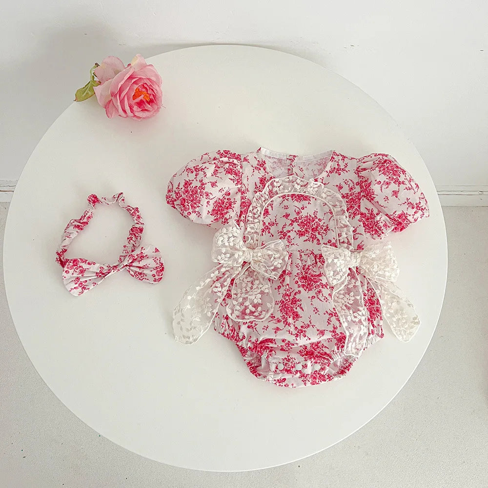 2024 Summer Infant Princess Bodysuits+headbands 0-24M