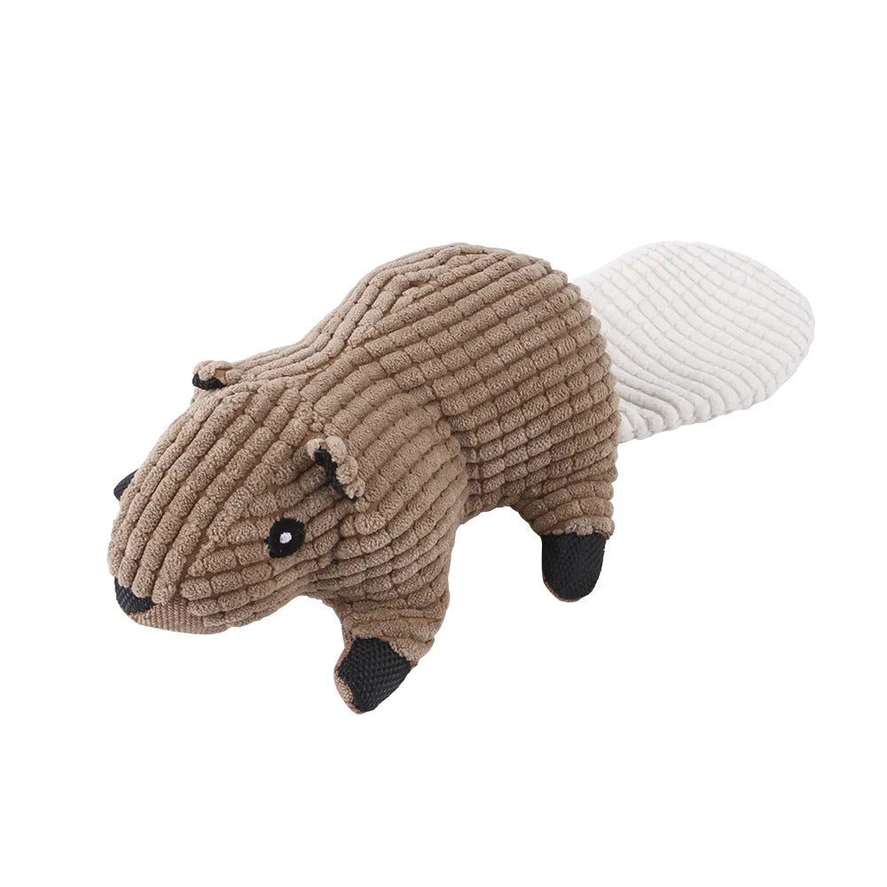 Plush Dog Toy Animals Shape Bite Resistant Squeaky Toys