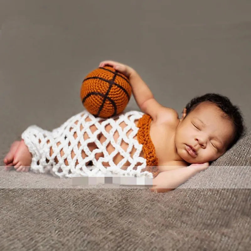 Newborn Clothing Crochet Net + Basketball Props