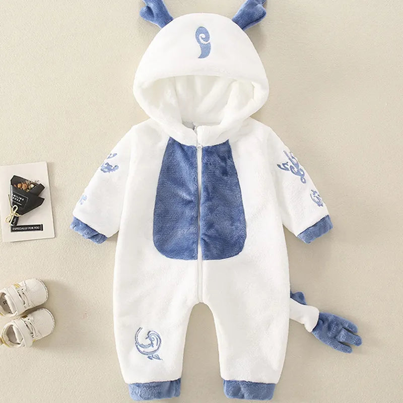 Baby Warm One-piece thick Cute Clothes out Wear