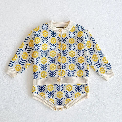 2024 New Spring Infant Baby Girls Knitted Clothing Set