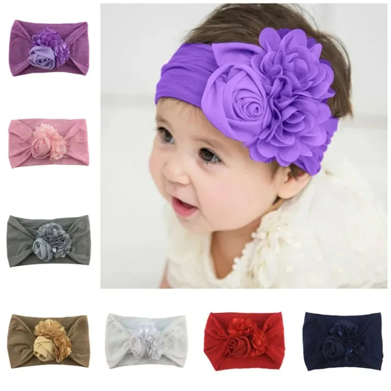 Fashion Baby Girls Chiffon Flower Knit