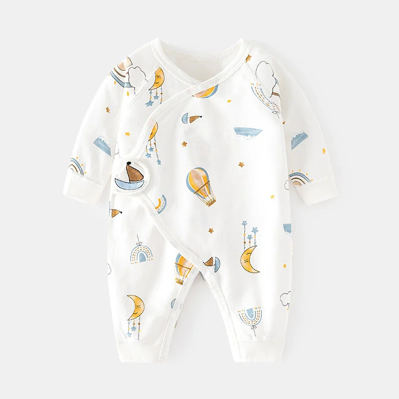 0-6M Newborn Baby Girl Boy Romper Cotton Print Infant Jumpsuit