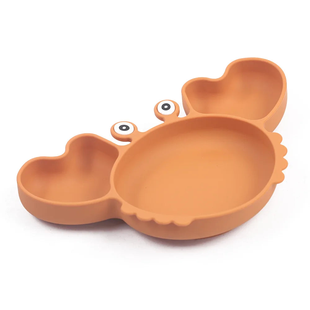 9Pcs Baby Silicone Non-Slip Suction Bowl Plate Spoon Waterproof Bib Cup Set