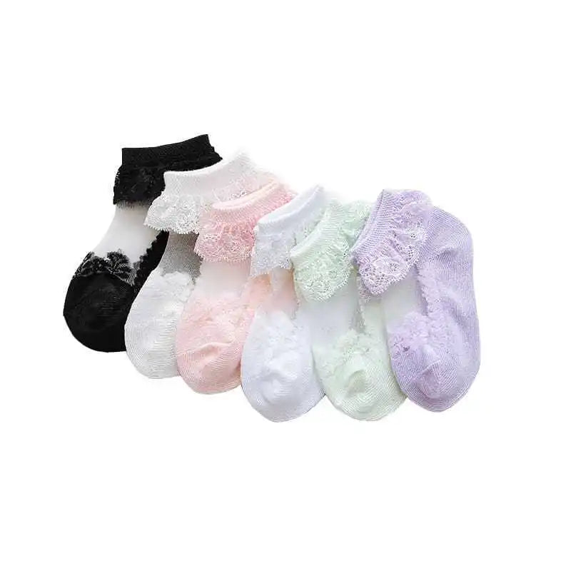 Cute Lace Flower Baby Socks Cotton