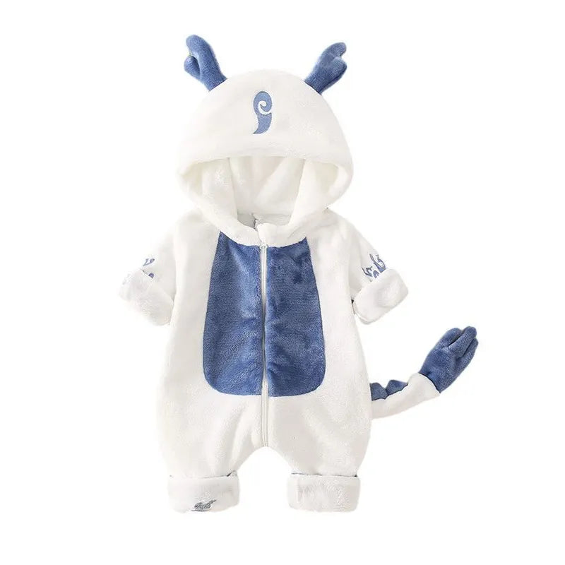 Baby Warm One-piece thick Cute Clothes out Wear