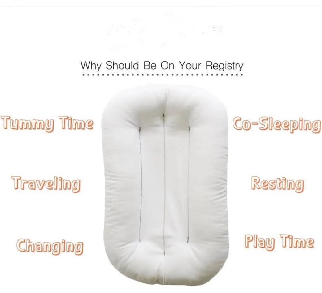 75*45cm Baby Nest Organic Cotton Baby Crib Baby Lounger Infant Floor Seat