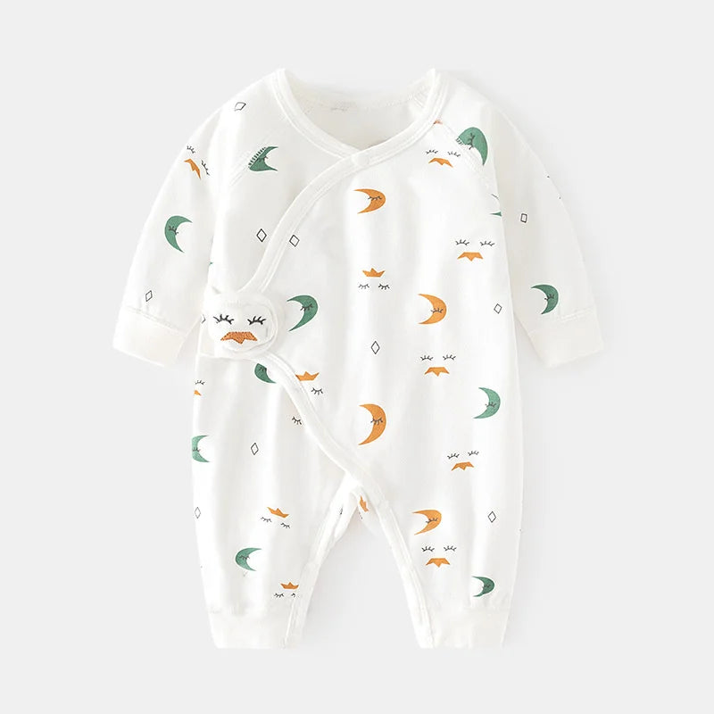 0-6M Newborn Baby Girl Boy Romper Cotton Print Infant Jumpsuit