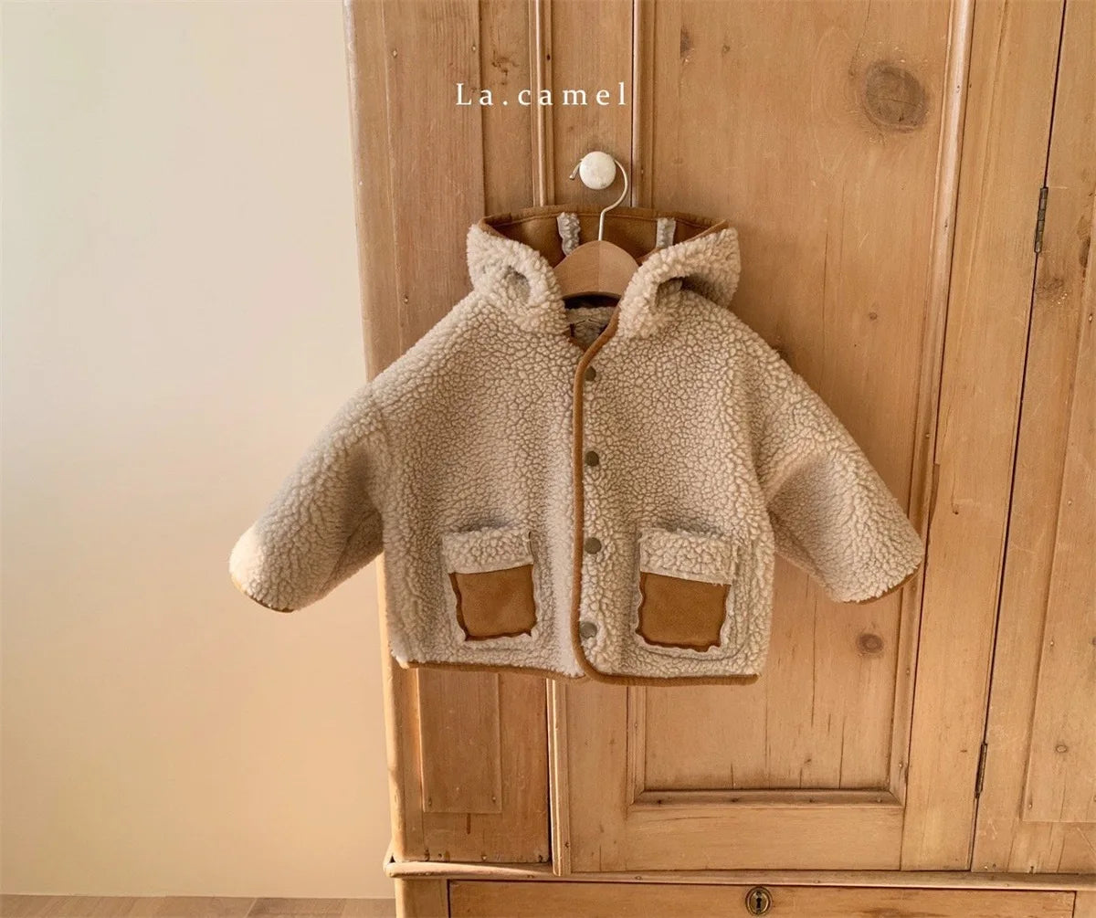 2023 Winter New Baby Thicken Warm Coat Long Sleeve Infant Casual Windproof Jacket Plus Velvet Thick Toddler Girls Boys Warm Coat