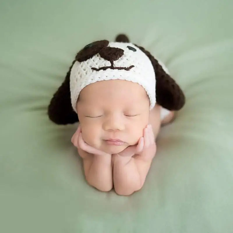 2pcs/set Newborn Photography Props Baby Photo Accessories Crochet Knitted Baby Costume Boys Girls Photography Clothes