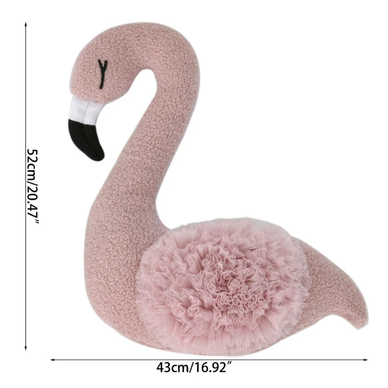 Newborn Backdrop Cute Pink Flamingo Posing Doll