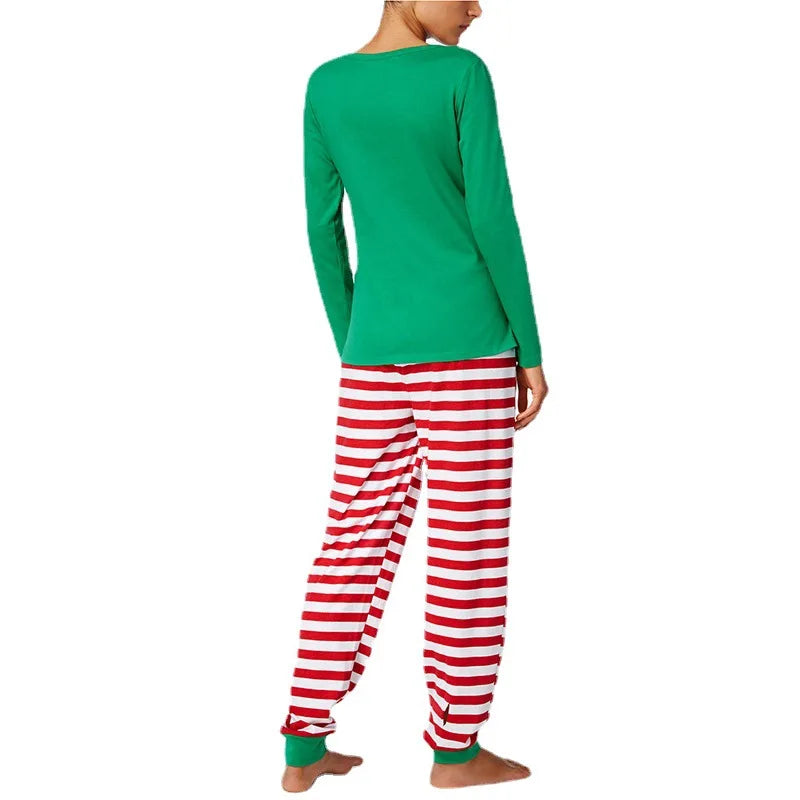2024 Family Matching Christmas Pajamas Set Letter Print Matching Clothes Adult Kid Pyjamas Baby Romper Soft Sleepwear Xmas Look