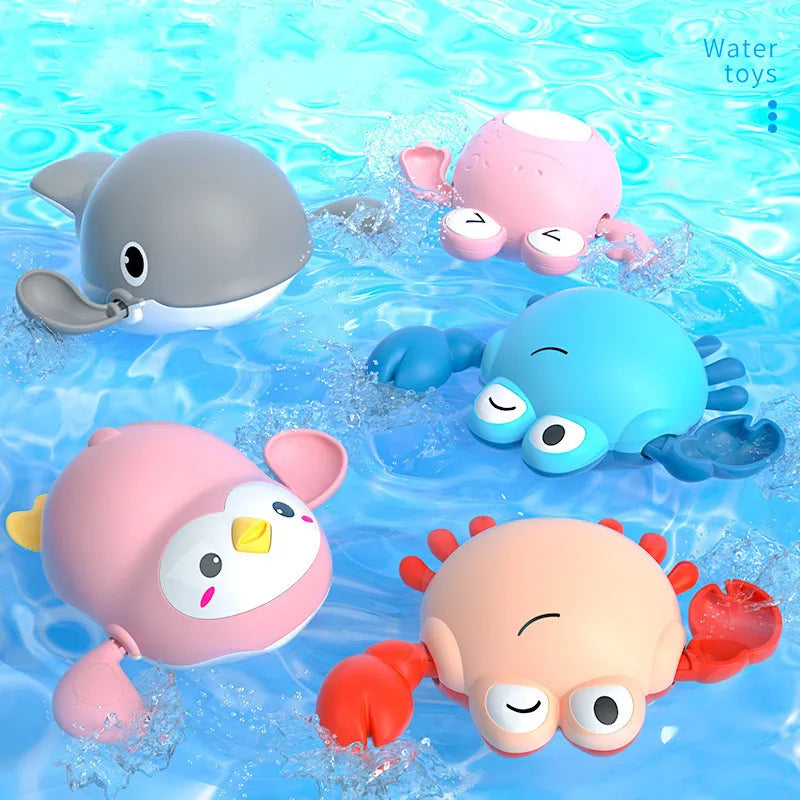 Summer Bath Toys Kids Swimming Clockwork Dolls Play Water Baby Bathing