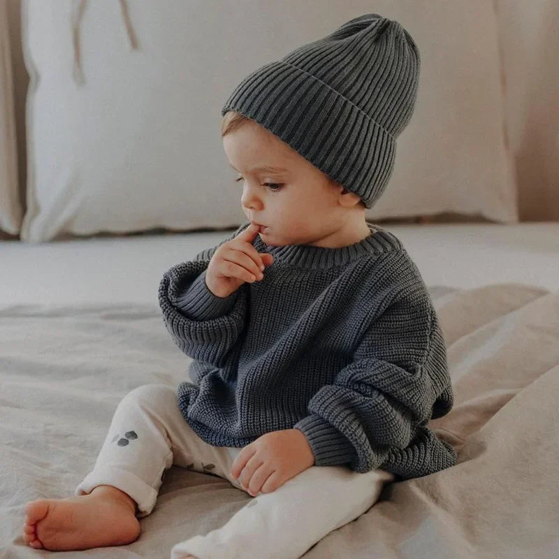 Baby Sweaters Solid Color Knitted Sweater