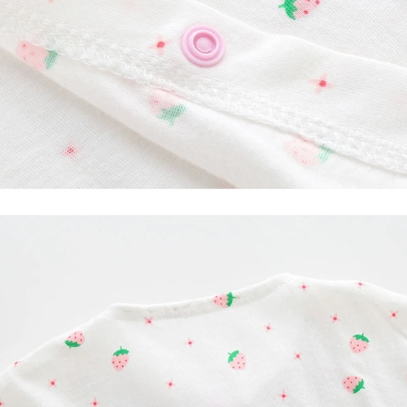 Newborn Baby Girl Romper Infant Short Sleeve Cotton Jumpsuit 0-18M