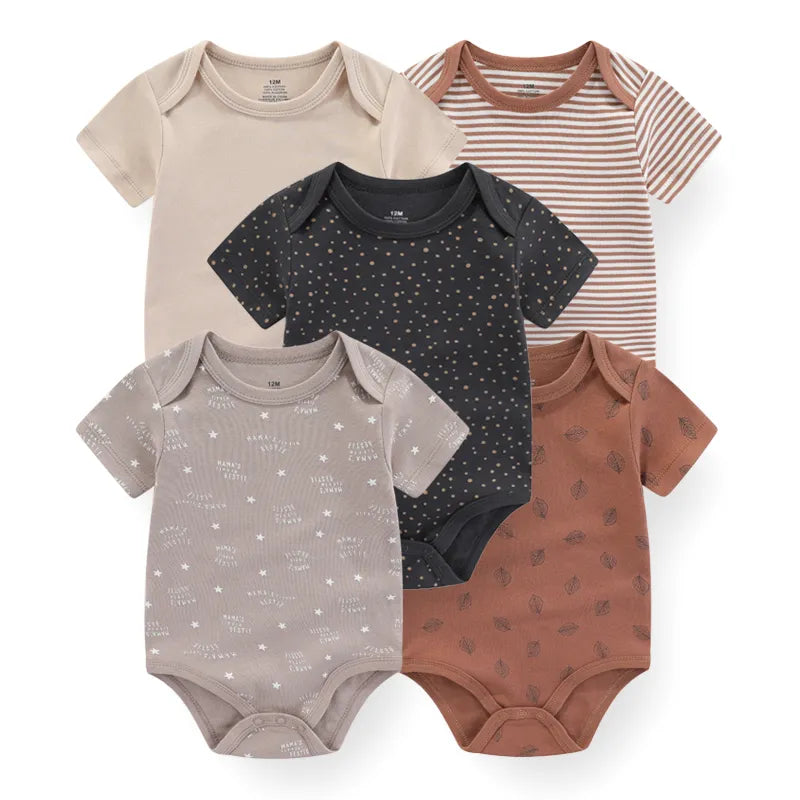 5Pieces Cotton Baby Boy Clothes Set Bodysuits