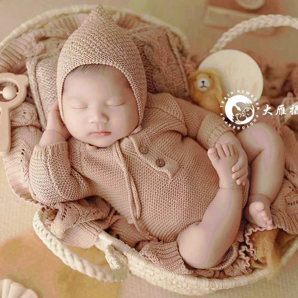 Knitted Baby Boy Costume Newborn Photography Props