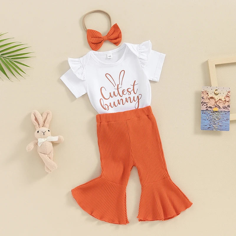 0-18M Toddler Baby Girl Easter Outfit Bunny Rabbit Sets Clothes