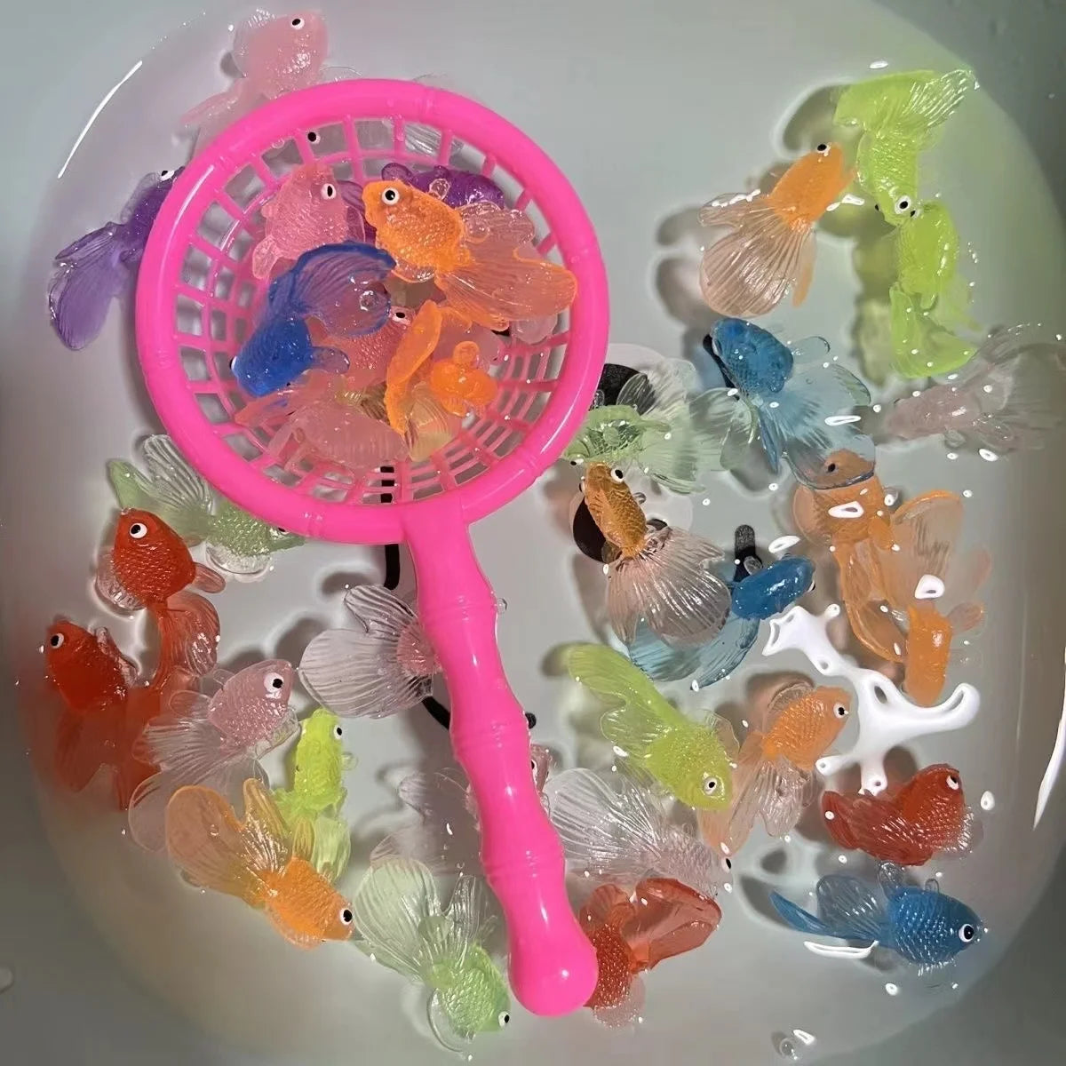 10Pcs/Set Kawaii Simulation Rubber Goldfish Baby Bath Toys