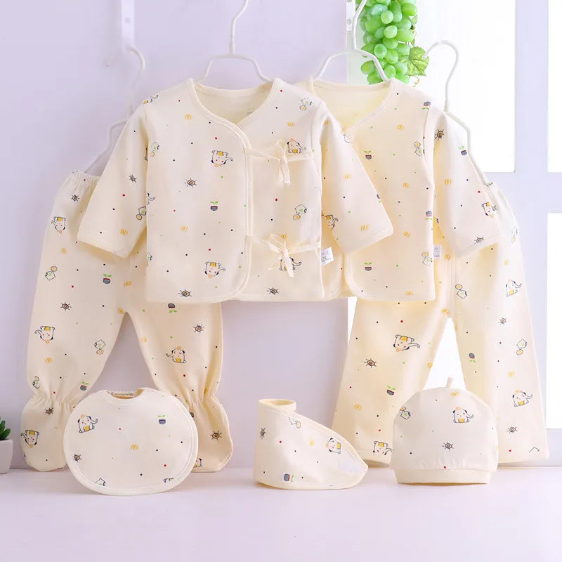 7Pcs/Set With Box Newborn Baby Clothes Unisex 100% Cotton Underwear Gift Set