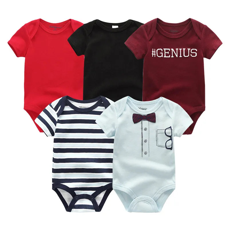 5Pieces Cotton Baby Boy Clothes Set Bodysuits
