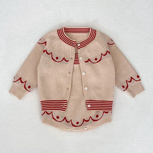 2024 New Spring Infant Baby Girls Knitted Clothing Set