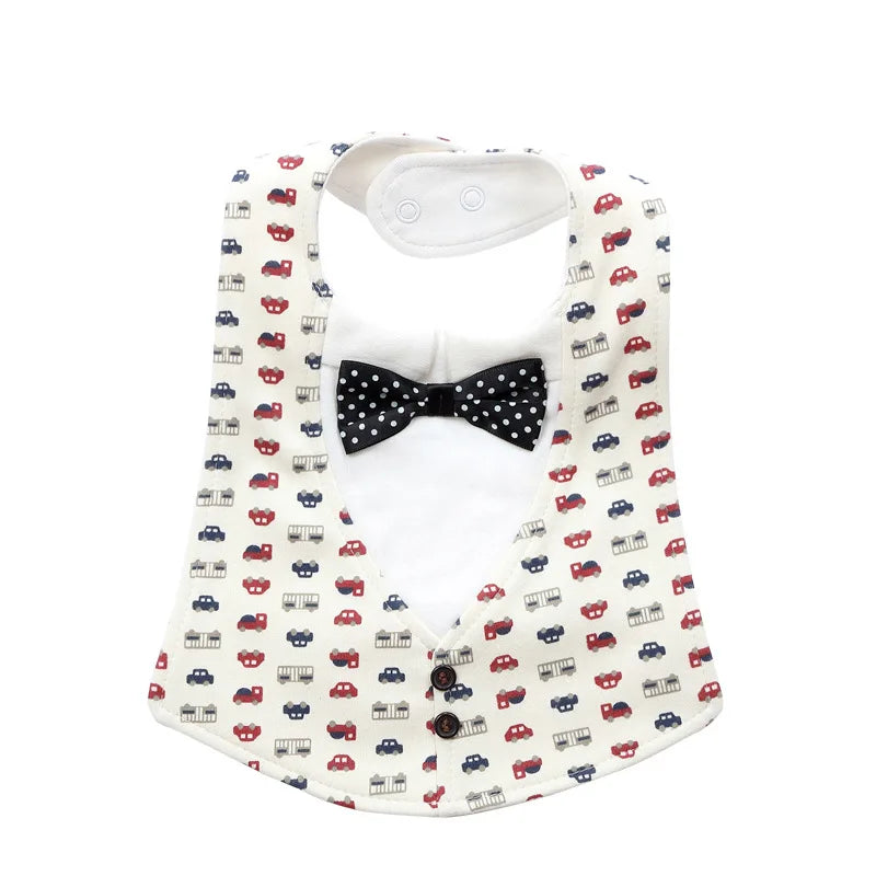Pure Cotton Baby Bibs Infant Boy Gentleman Bib With Bow Tie