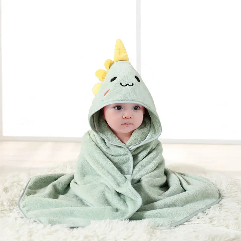 Newborn Baby Bath Towel Cartoon Baby Swaddle Kids Bathrobe