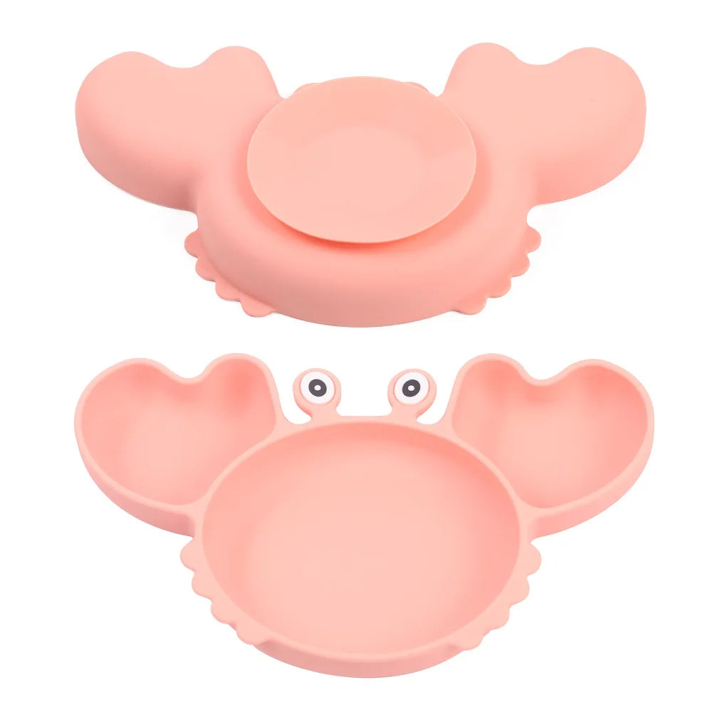 9Pcs Baby Silicone Non-Slip Suction Bowl Plate Spoon Waterproof Bib Cup Set