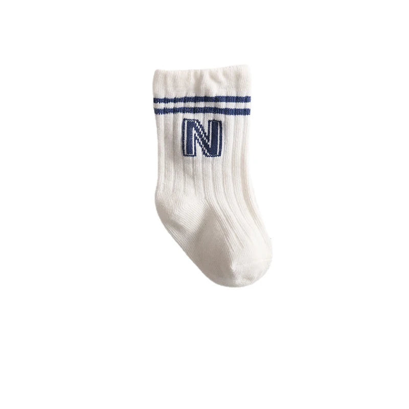Newborn Baby Socks Cute White Soft Cotton Solid Color