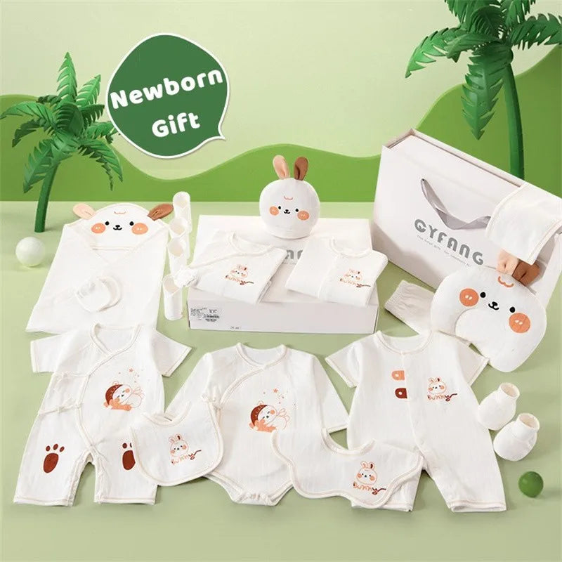 20-26pcs Summer Bunny Newborn Baby Clothes Set Breathable Cotton