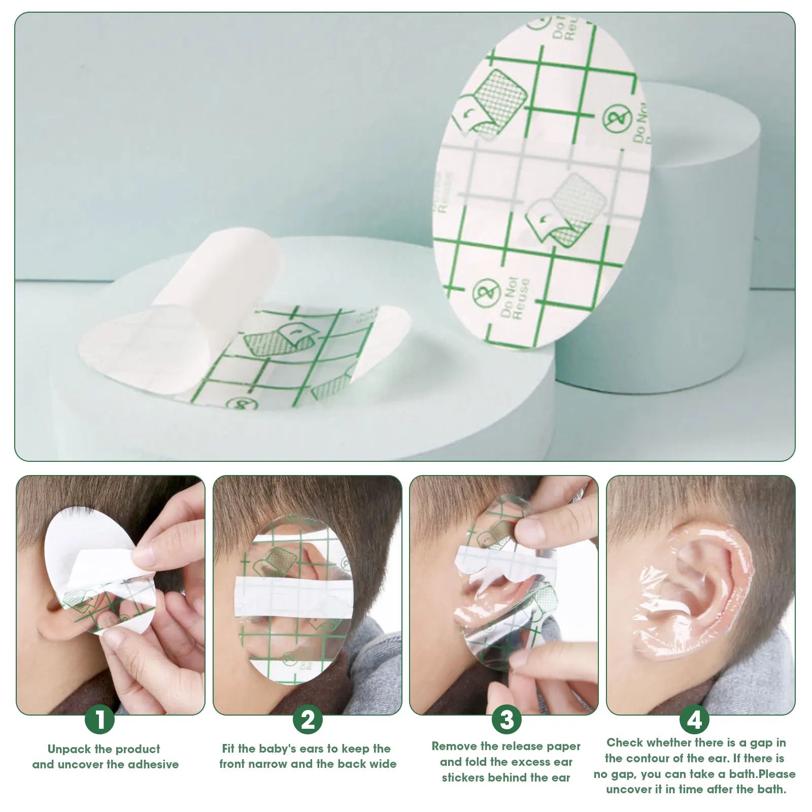 20/60/100/200pcs Shampoo Ear Protection Stickers Bathing Swimming Earmuffs Water Children Shampoo Ear Water Prevention Baby Care