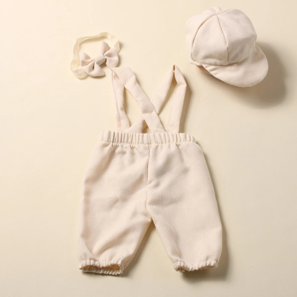 Baby Little Gentlman Suit Infant Shooting with Casquette and Bow Tie