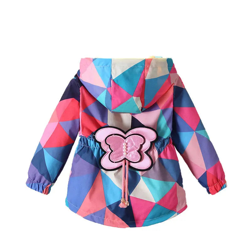 Autumn Baby Girls Coats Jackets Casual Fashion Children's Windbreaker for A Girls Cotton Hooded Trench Outerwear Kids Clothing