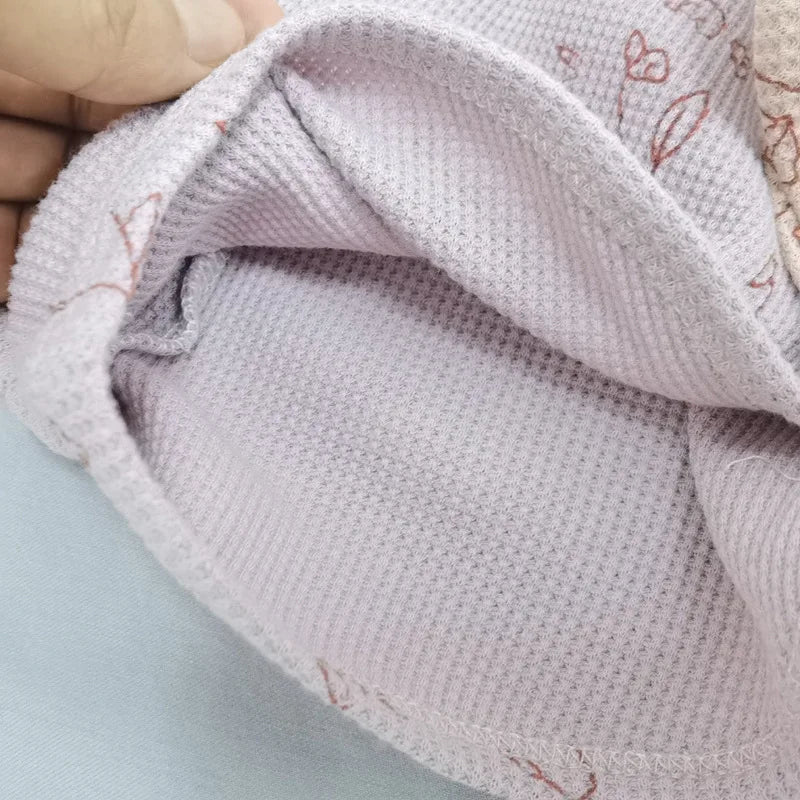 Summer Comfortable Waffle Cotton Baby Girl Vest + Pants 2pcs Set