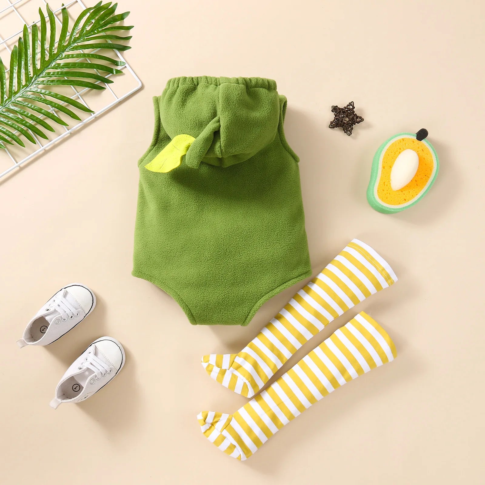 0-18M Baby Girl Boy Avocado Halloween Costume with Stockings