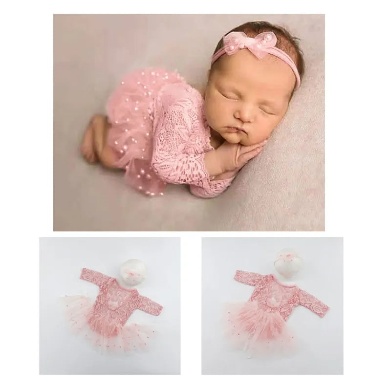 Infant Headdress & Tulle Tutu Dress Photo Clothes