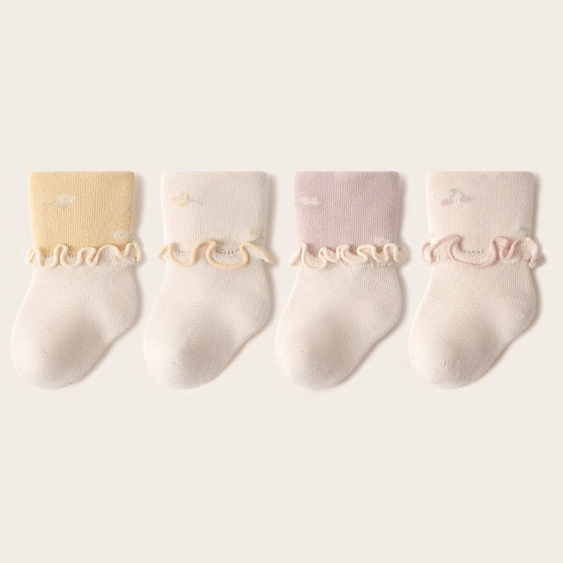 Newborn Infants Frilly Socks Soft Girls Cotton Sock