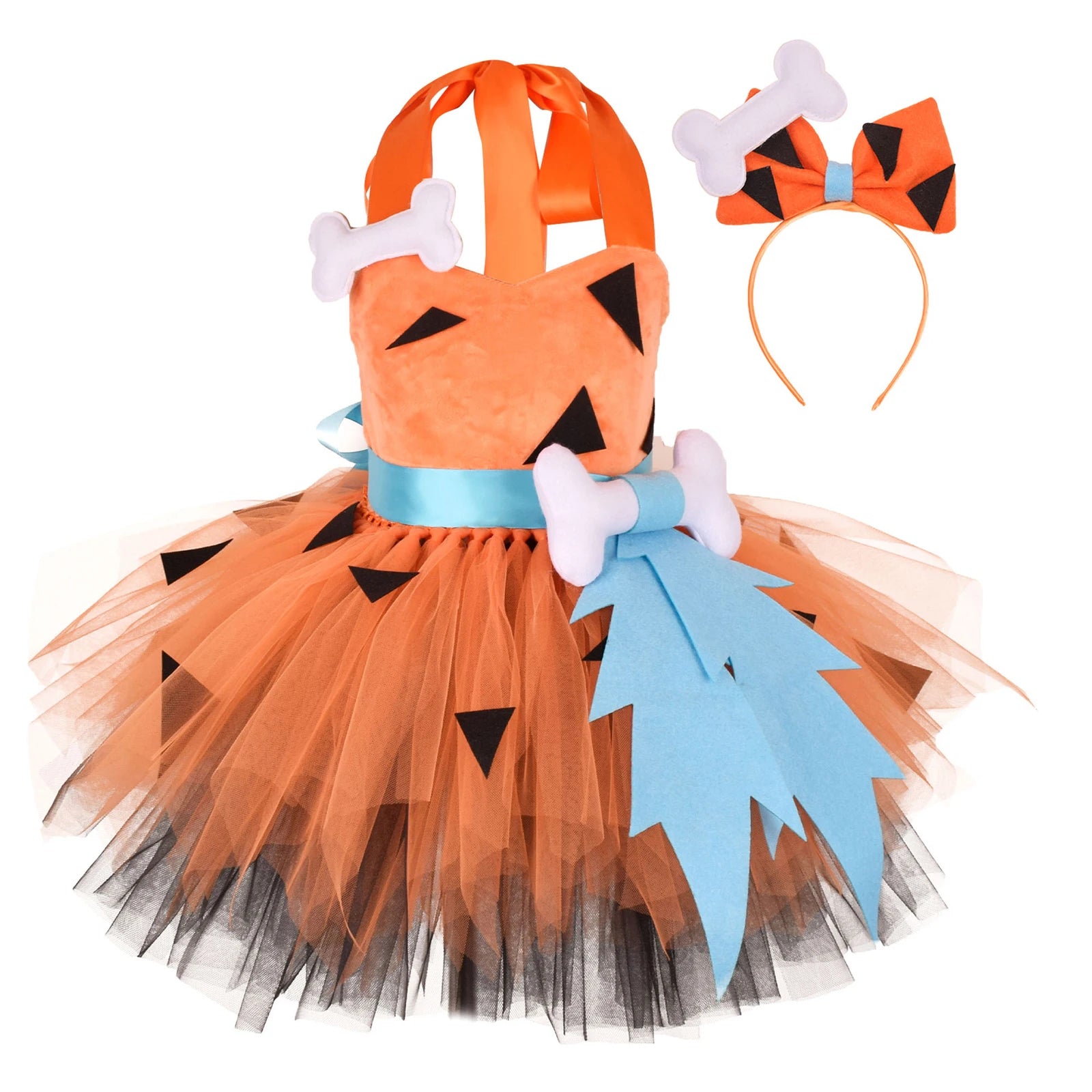 Toddler Cavegirl Tulle Dress With Headband Cosplay