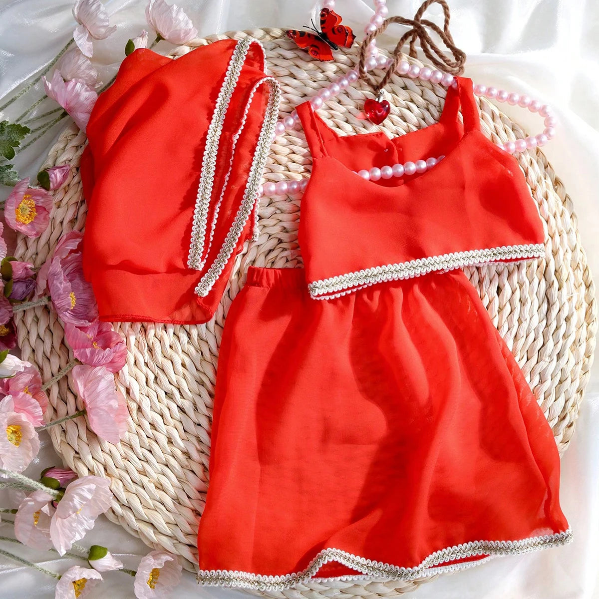 Newborn Shooting Outfits with Headscarf and Head Pendent