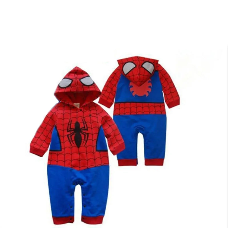 Baby Spiderman Romper Long Sleeve Bodysuit Infant Halloween Costume